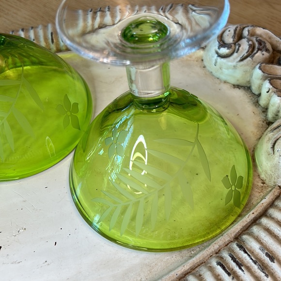 Tropic-Green by Michael Weems Margarita/Sherbert Glasses (3) - Picture 6 of 10